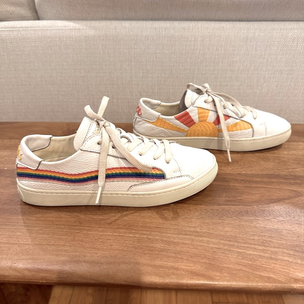 Soludos “The Original Ibiza” Rainbow Wave Low Top Embroidered Sneaker, 9